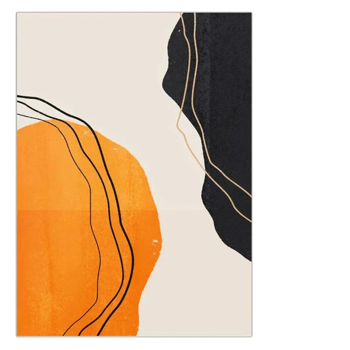 Fet oransje beige svart mosaikk abstrakt veggkunst Fine Art lerretutskrifter bilder for moderne stuekunst for moderne interiører | Skanto