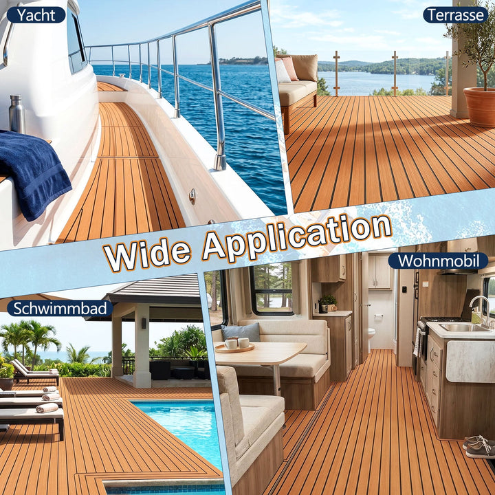 Boot Gulv EVA Teak Gulv Selvklebende | Skanto