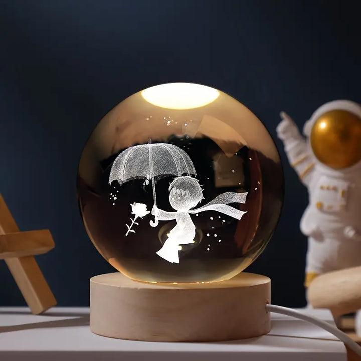 Skanto | SolarSphere – Krystall Solsystem med LED-belysning | Utdannings- og dekorasjonsgave