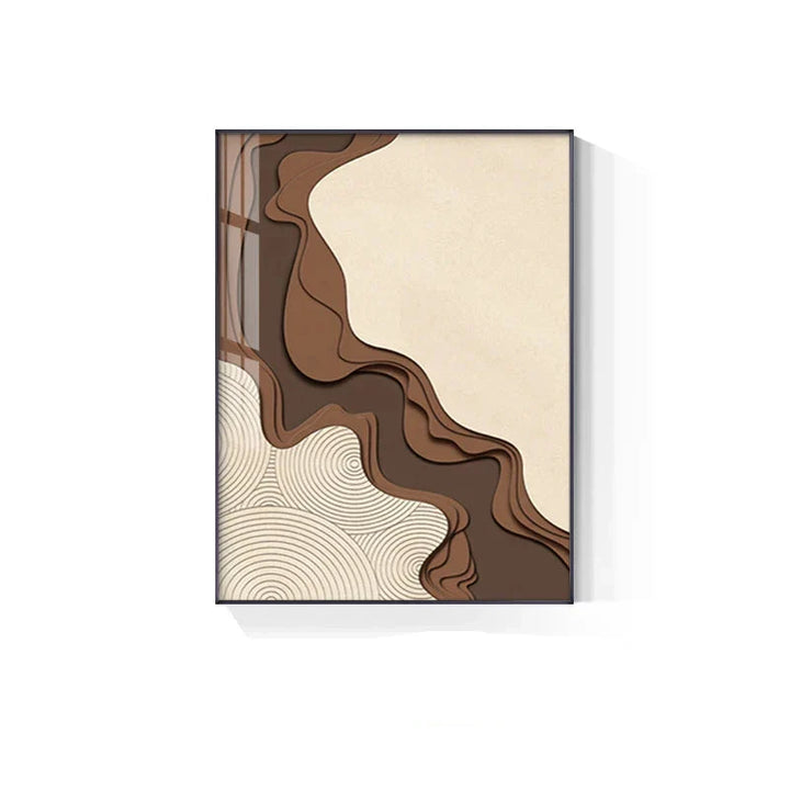 Braun Beige Abstrakte Flytende Konturer Minimalistisk Veggkunst Fine Art Lerrettrykk Bilder For Moderne Leiligheter Stue Kunst For Samtids Interiør | Skanto