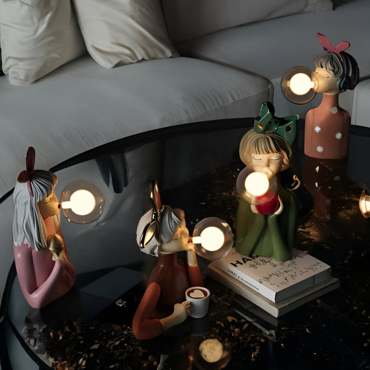 Skanto | BubbleFairies Bordlampe – Enchanting Quartet Tegneserie Jente Figur Lys