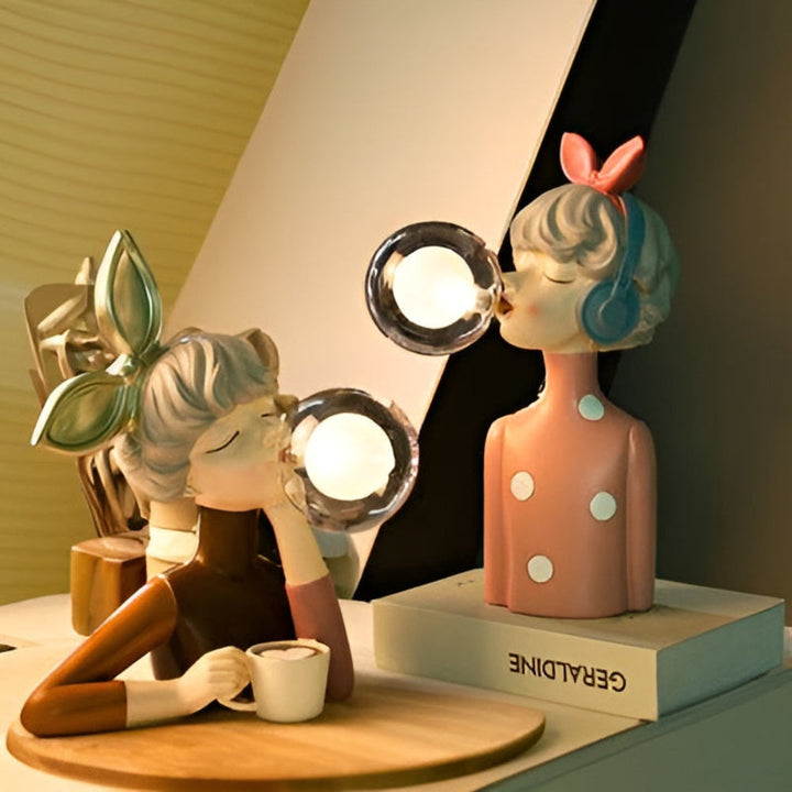 Skanto | BubbleFairies Bordlampe – Enchanting Quartet Tegneserie Jente Figur Lys