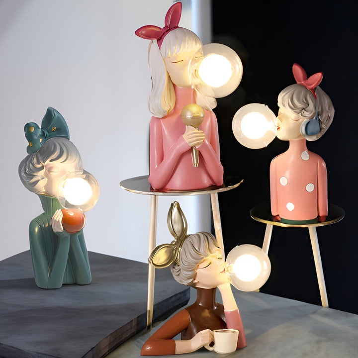 Skanto | BubbleFairies Bordlampe – Enchanting Quartet Tegneserie Jente Figur Lys
