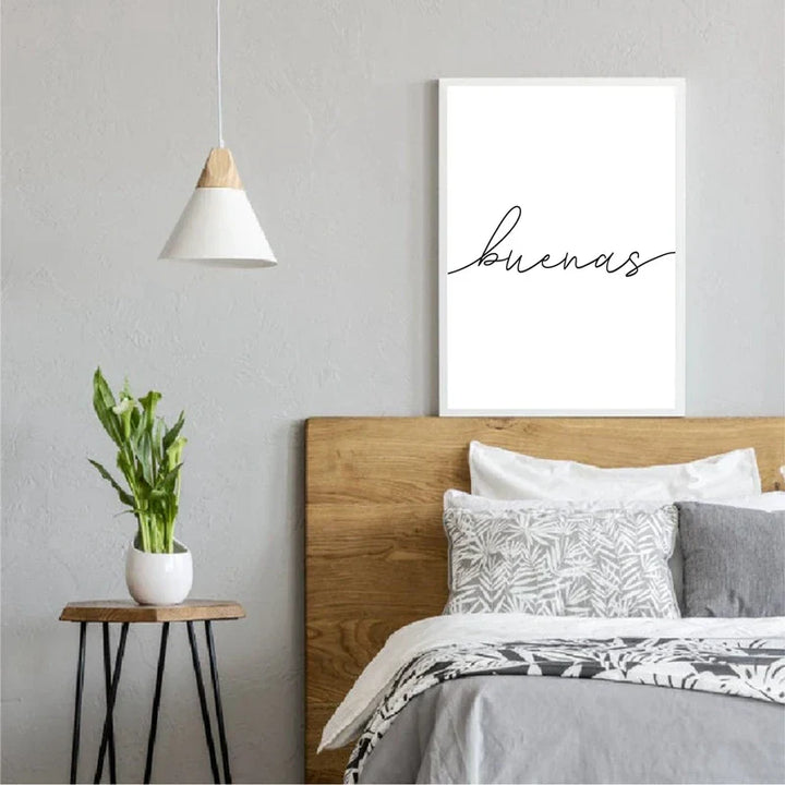 Buenas Noches God Natt Spanske Sitater Post Enkle Svart Hvit Sitater Veggkunst Fine Art Lerretsutskrifter Minimalistisk Nordisk Bilder For Soverommet | Skanto