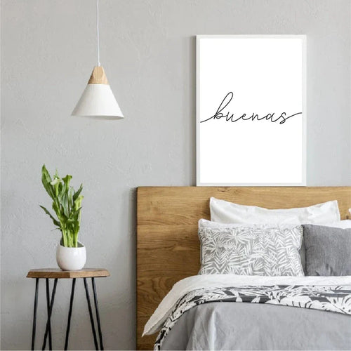 Buenas Noches God Natt Spanske Sitater Post Enkle Svart Hvit Sitater Veggkunst Fine Art Lerretsutskrifter Minimalistisk Nordisk Bilder For Soverommet | Skanto