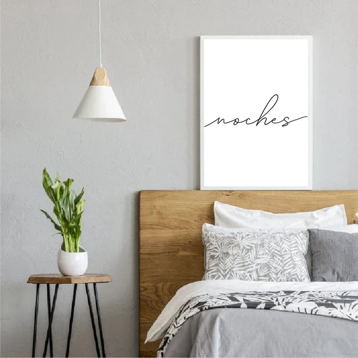 Buenas Noches God Natt Spanske Sitater Post Enkle Svart Hvit Sitater Veggkunst Fine Art Lerretsutskrifter Minimalistisk Nordisk Bilder For Soverommet | Skanto