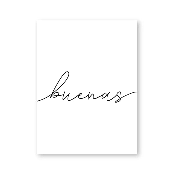 Buenas Noches God Natt Spanske Sitater Post Enkle Svart Hvit Sitater Veggkunst Fine Art Lerretsutskrifter Minimalistisk Nordisk Bilder For Soverommet | Skanto