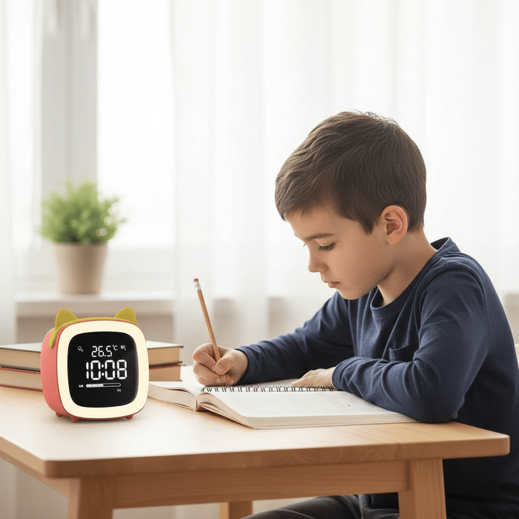 Skanto | LED Barne Vekkerklokke for Mildt Soving