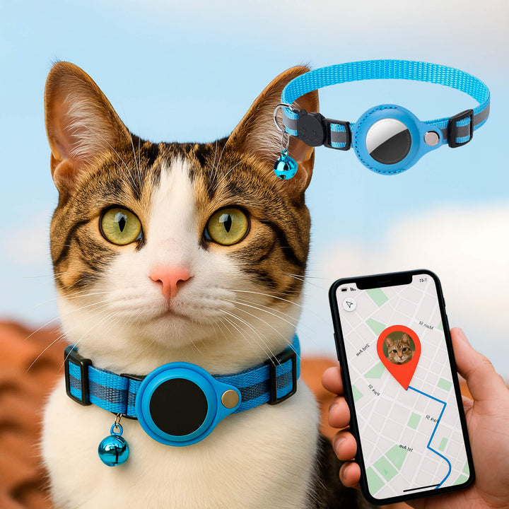 Skanto | Kat GPS Sporingshalsbånd | Hurtigutløserlås, Reflekterende Design & Holdbar for Utendørs Sikkerhetseventyr