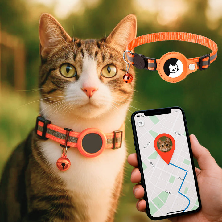 Skanto | Kat GPS Sporingshalsbånd | Hurtigutløserlås, Reflekterende Design & Holdbar for Utendørs Sikkerhetseventyr
