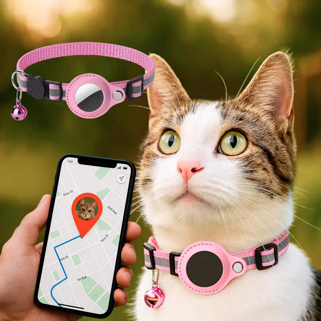 Skanto | Kat GPS Sporingshalsbånd | Hurtigutløserlås, Reflekterende Design & Holdbar for Utendørs Sikkerhetseventyr