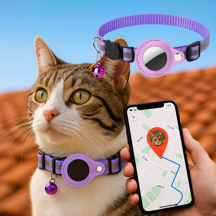 Skanto | Kat GPS Sporingshalsbånd | Hurtigutløserlås, Reflekterende Design & Holdbar for Utendørs Sikkerhetseventyr