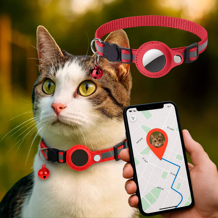 Skanto | Kat GPS Sporingshalsbånd | Hurtigutløserlås, Reflekterende Design & Holdbar for Utendørs Sikkerhetseventyr