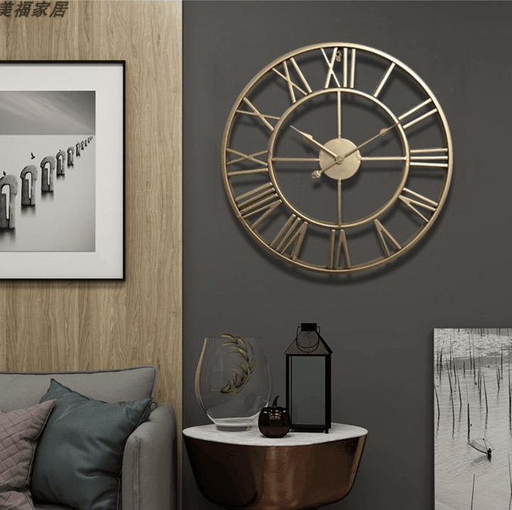 Skanto | Skelett Veggklokke laget av Smijern 40 × 40 cm med Stille Bevegelse