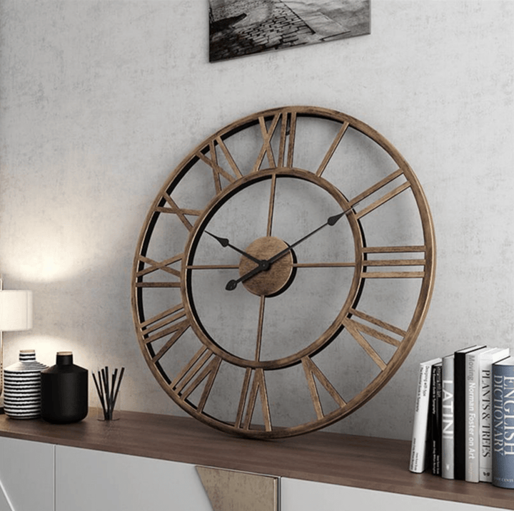 Skanto | Skelett Veggklokke laget av Smijern 40 × 40 cm med Stille Bevegelse