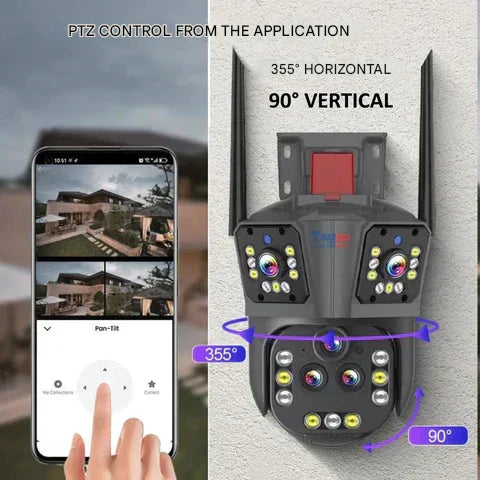 DualGuard Ultra 10K – 20MP overvåkningskamera med 5 linser og 20x zoom | Skanto