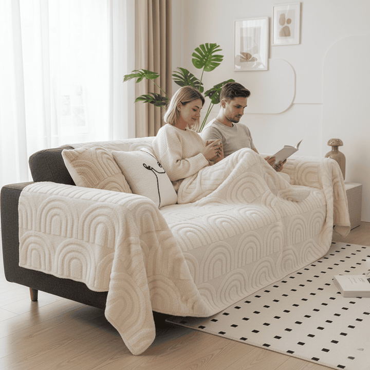 Skanto | Slitesterk ruggfri sofabeskytter med plysjoverflate