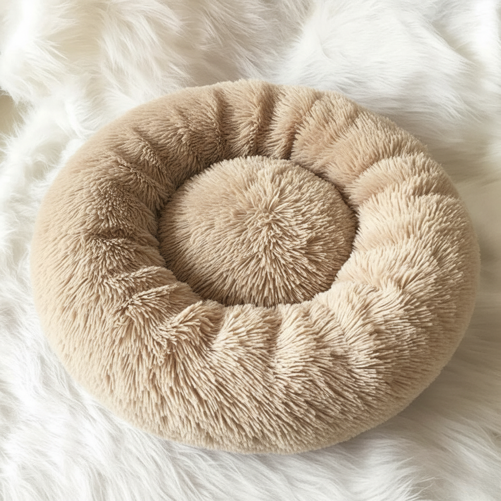 Skanto | Anti-Stress Hundeseng med Myk Fuskepels & Støttende Polstring