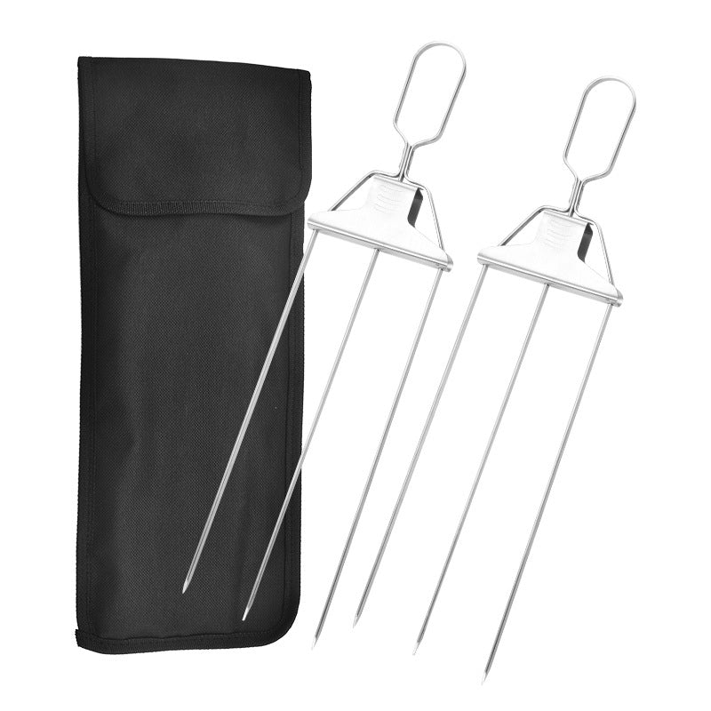 3 Way Grillspyd, Rustfritt Stål Spyd for BBQ | Skanto
