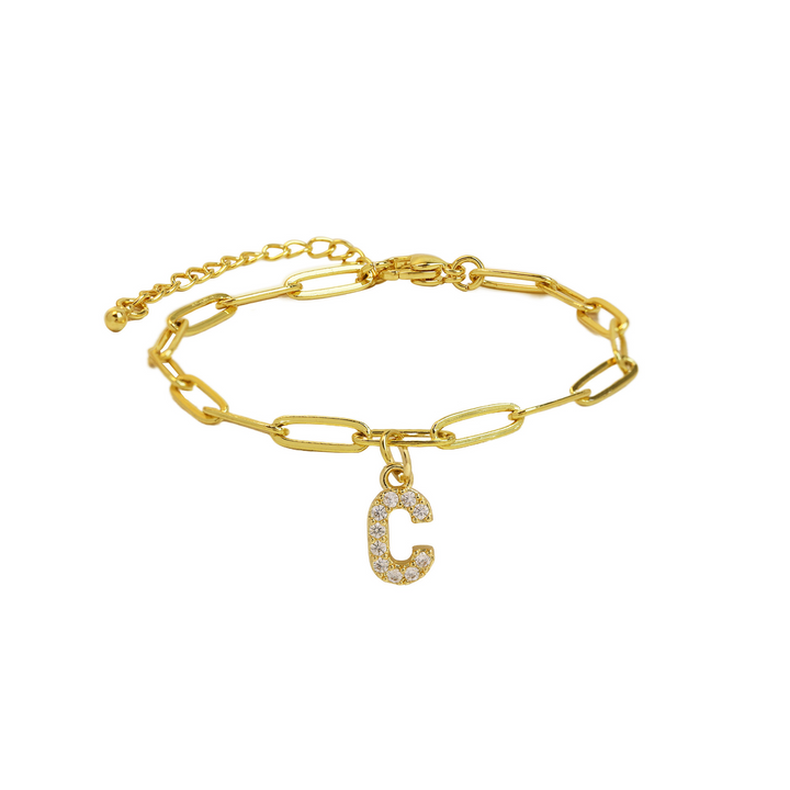 Skanto | Delikat papirklips bokstavinitial armbånd