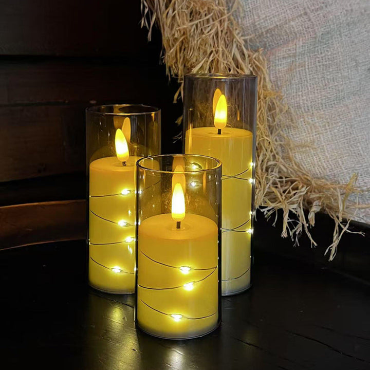 Skanto | Lysestaker LED Lys Fjernkontroll Varm Flammende Lys Uten Flamme