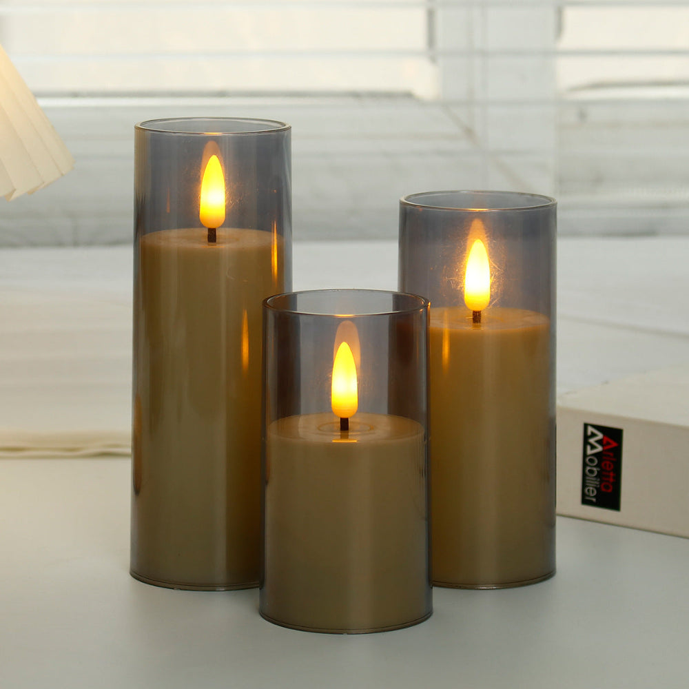 Skanto | Lysestaker LED Lys Fjernkontroll Varm Flammende Lys Uten Flamme