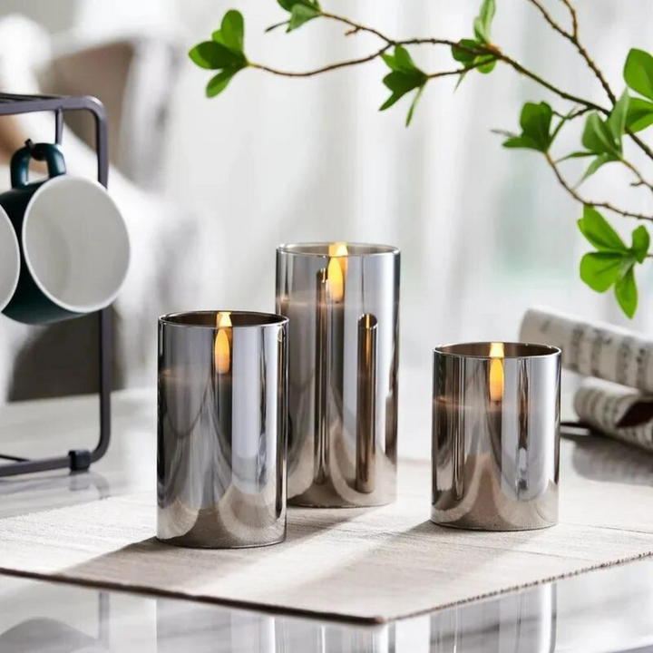 Skanto | LED Stearinlys Glass Flammeløs Sett