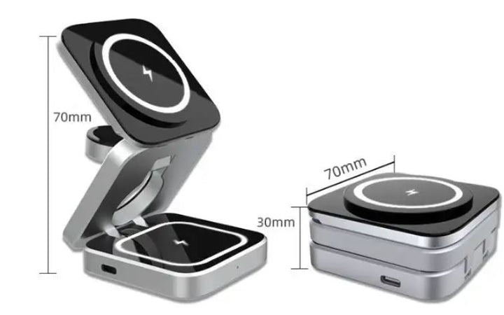 PowerFlex 3-i-1 Lader - Magnetisk & Sammenleggbar Lader Skanto