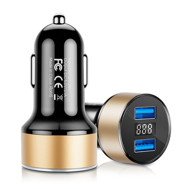 Skanto | Dual USB Bil Lader LED Display