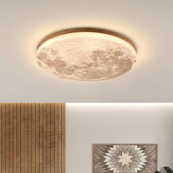 3D-Mond-LED-Deckenleuchte, dimmbar, Metall, Schlafzimmerleuchte