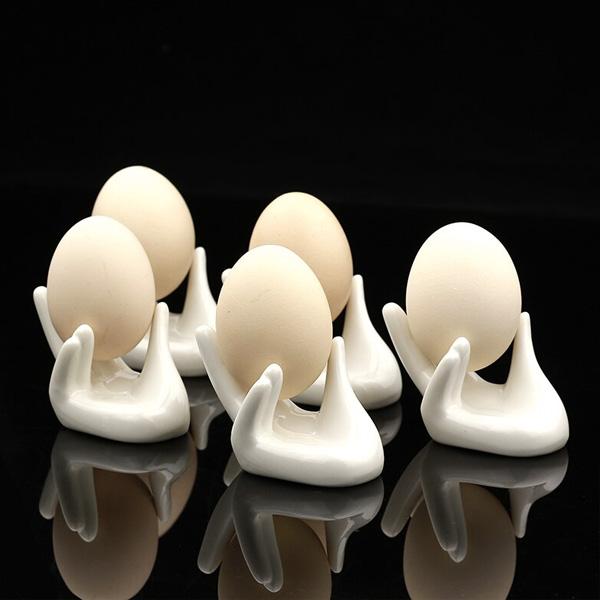 Keramisk Håndformet Luftplante Egg Smykkeholder | Skanto