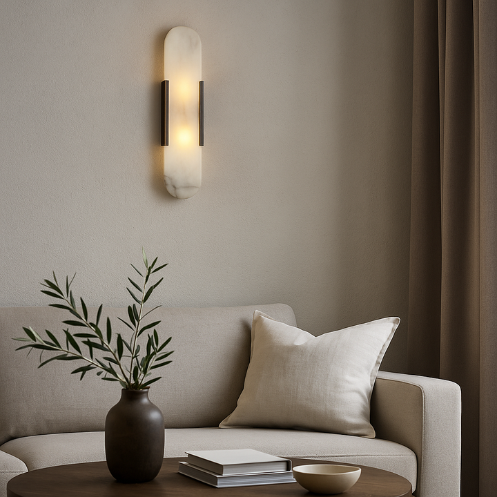 Moderne marmor vegglys - Elegant veggarmatur | Skanto