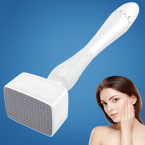 RevitaGlow | Microneedling Derma Stamp – Justerbar dybde – 140 nåler – Hud- og hårfornyelse Skanto