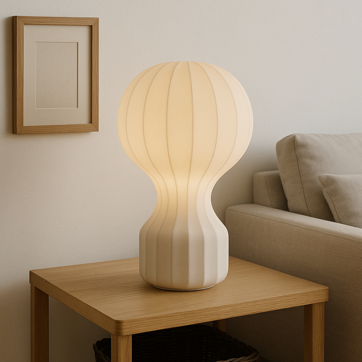 Skanto | Silka | Wabi Sabi Silke Bordlampe – Varm LED Lys