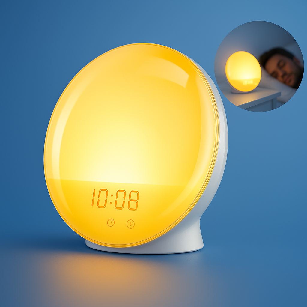 LumiRise | Soloppgang Vekkerklokke – Naturlig Vekke Lys – Ambient Belysning – Ideell for Mørke Morgener Skanto