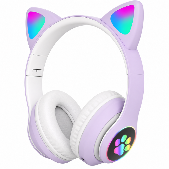 Gaming Headset Katt Øre LED Belysning USB 3.5mm | Skanto