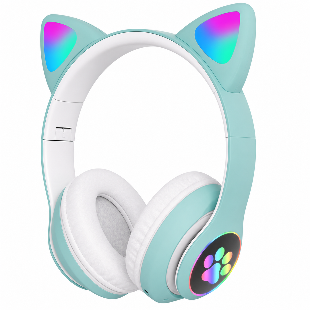 Gaming Headset Katt Øre LED Belysning USB 3.5mm | Skanto