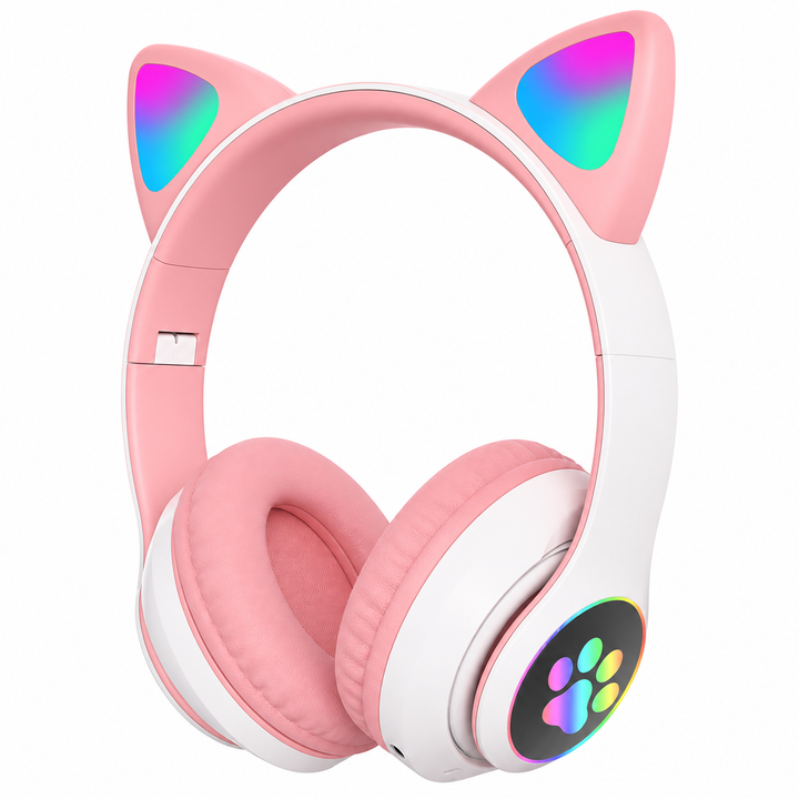 Gaming Headset Katt Øre LED Belysning USB 3.5mm | Skanto