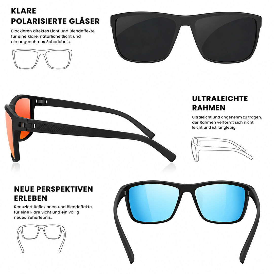 Polariserte solbriller 3-dels sett UV400 | Skanto
