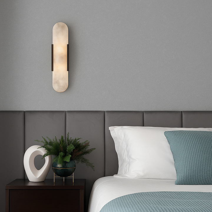 Moderne marmor vegglys - Elegant veggarmatur | Skanto