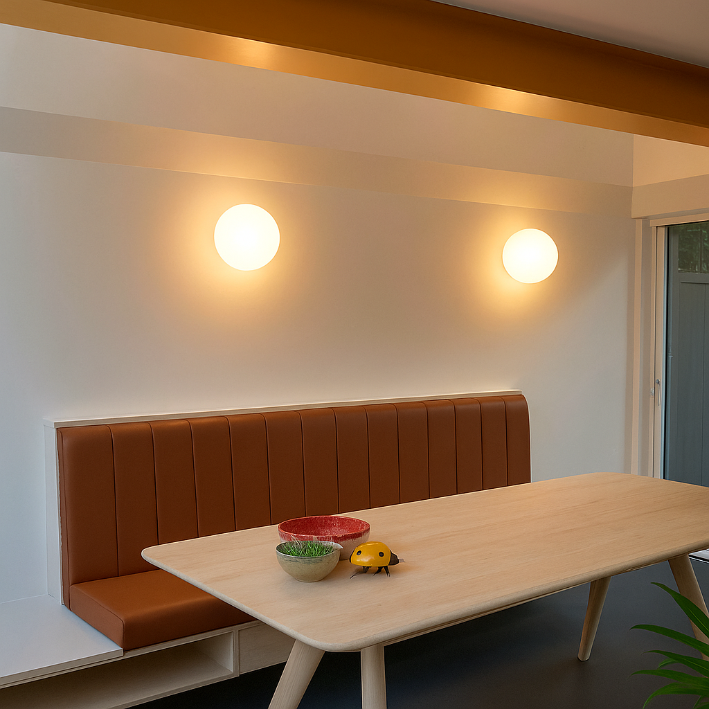 LumaGlow – Moderne Vegglampe med Matt Glasskjerm og Elegant Base Skanto
