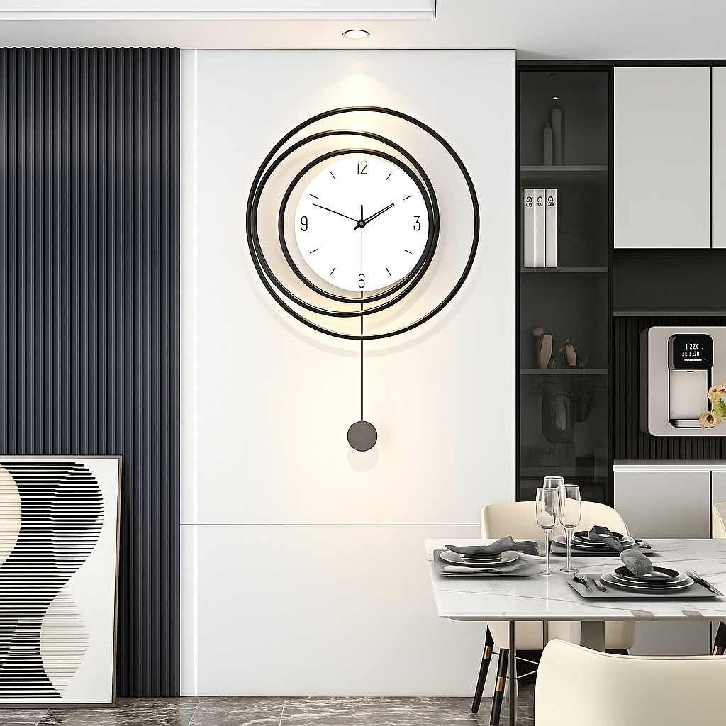 SilentGlow – Minimalist rund veggklokke med klare tall og stille bevegelse Skanto