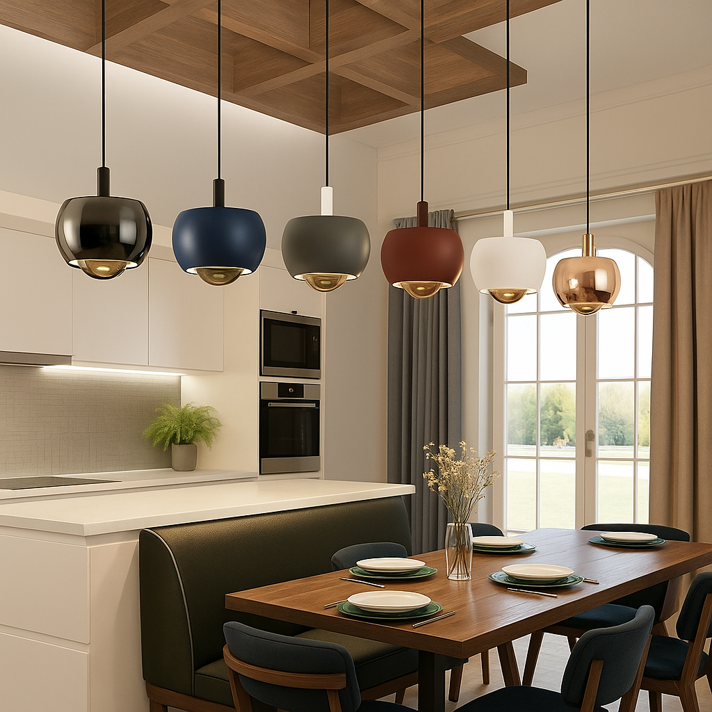 Minimalistisk pendellampe med LED-lys og elegant sirkulært design Skanto