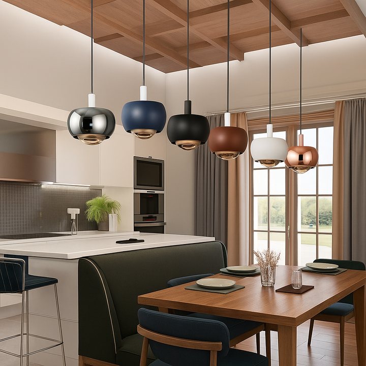 Minimalistisk pendellampe med LED-lys og elegant sirkulært design Skanto