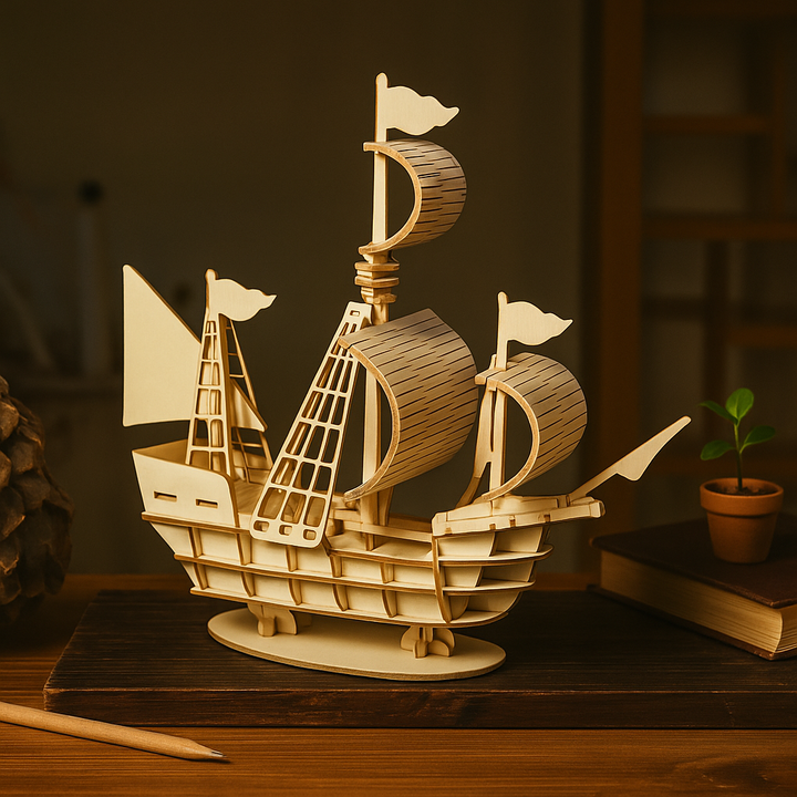 SailCraft 3D DIY Treseilbåt Puslespill Modell – Dekorasjon Sett for Hjem og Kontor Skanto