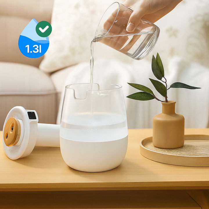 Stille Nattlysmodus – 1300 ml Tank – Tørr Luftlindring for Soverom & Barnerom Skanto