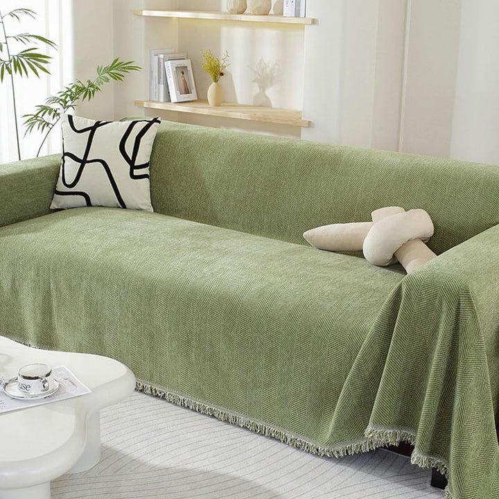 Skanto | Chenille Blanket Herringbone Blomstertrekk Sofadekke
