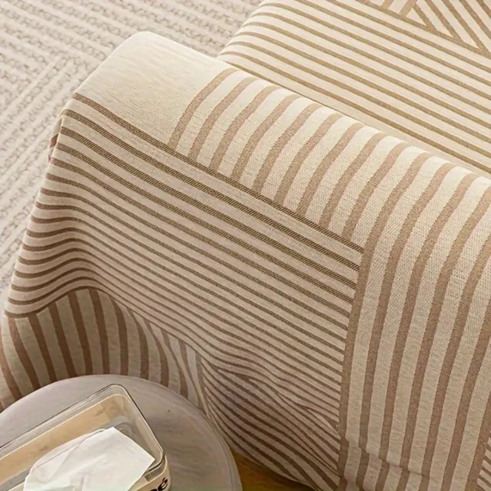 Skanto | Chenille Stripete Frynse Sofa Deksel