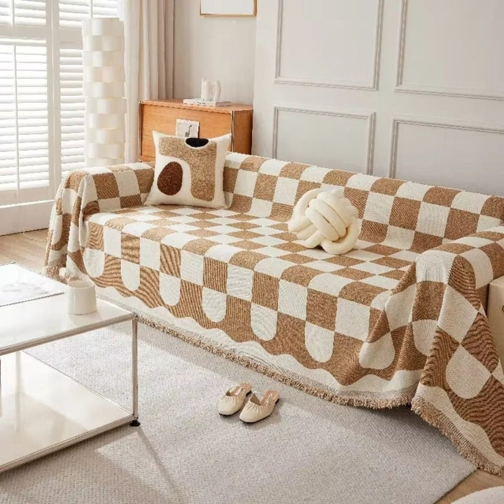 Skanto | Sjakkbrett Chic Fringet Sofa Deksel