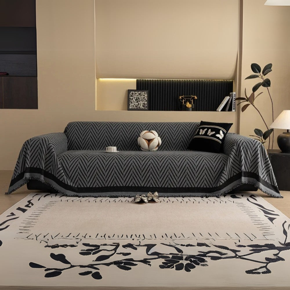 Skanto | Chevron Herringbone Frynse Sofa Deksel